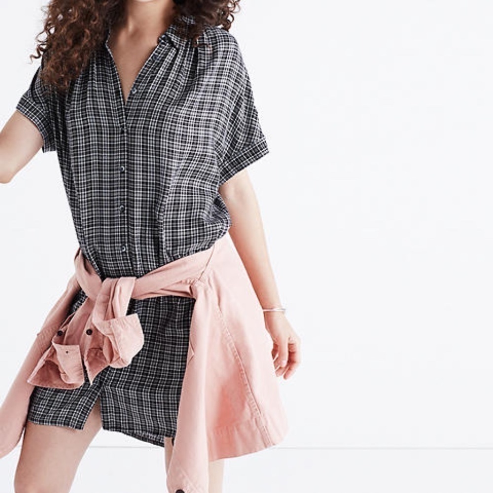 Madewell Central Shirtdress Button Down Short Sleeve Thompson Plaid Size Small